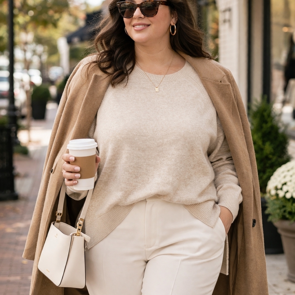 Ava & Viv 4X Oatmeal Sweater NWT Plus Size Crewneck Pullover Soft Neutral Knit